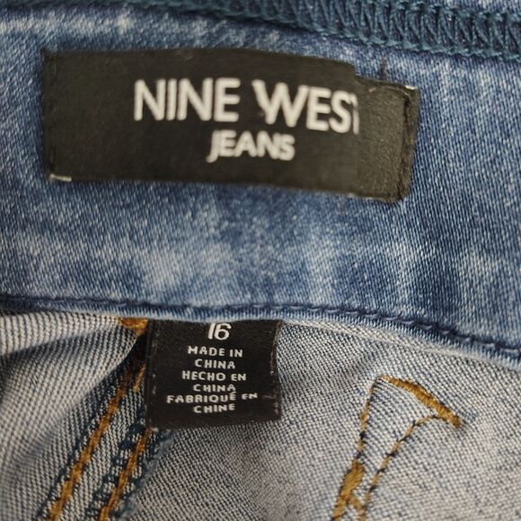 NINE WEST Heidi Pull On Skinny Crop Sz 16 Women's Hi Rise Stretch Jegging Jeans - Picture 3 of 5